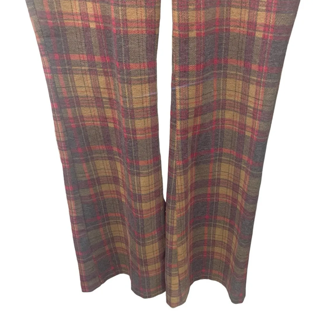 Anthropologie The Essential Trouser Rose Plaid Size 12