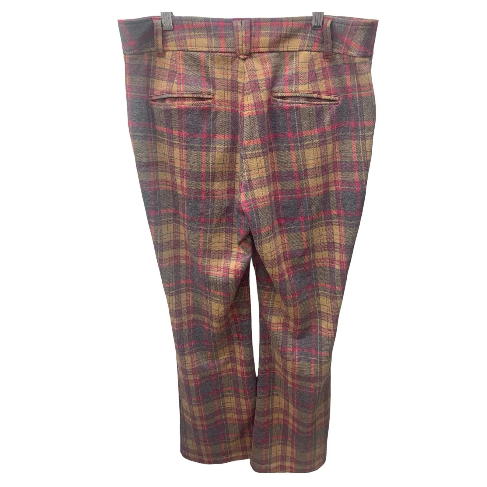 Anthropologie The Essential Trouser Rose Plaid Size 12
