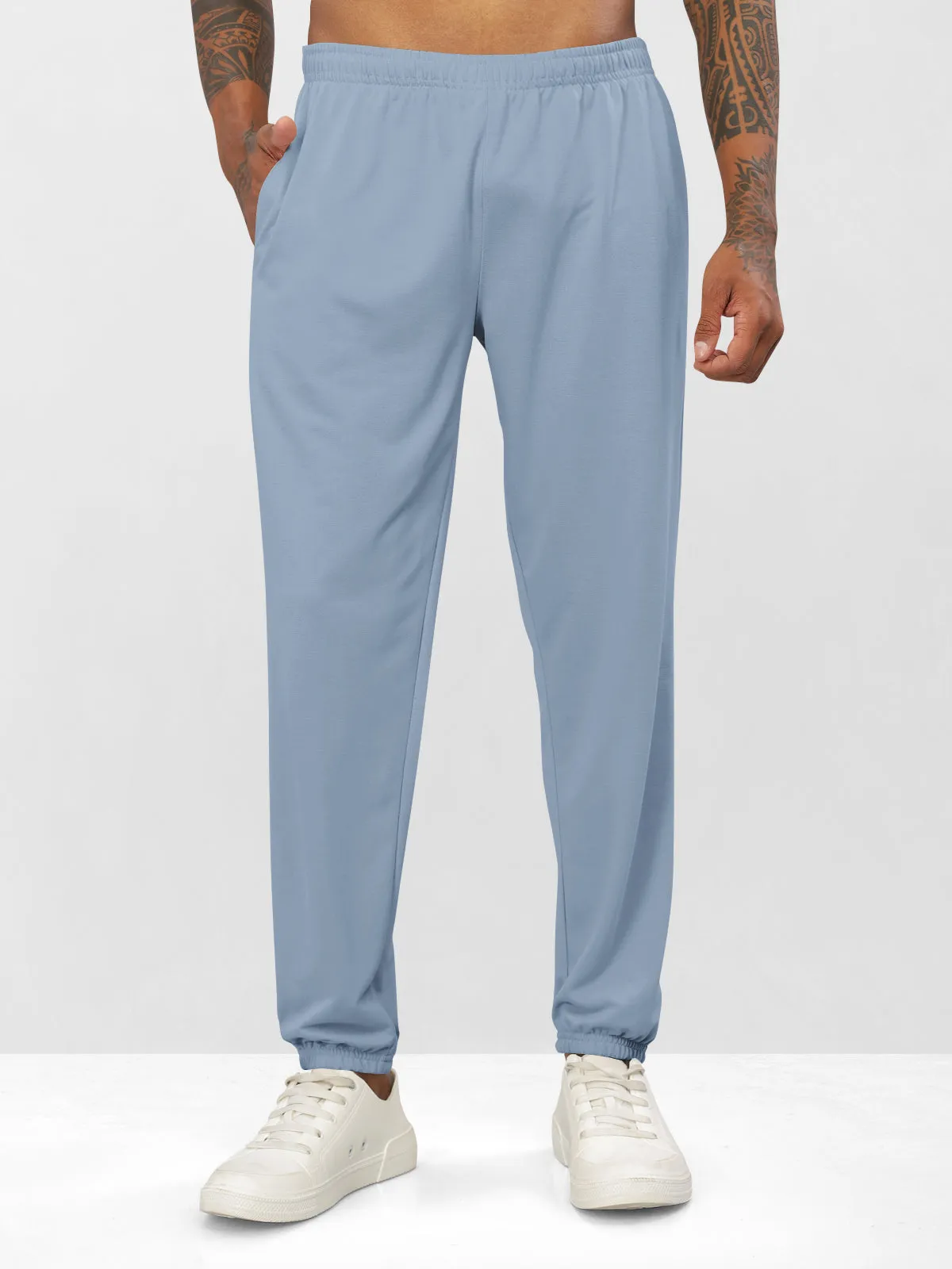 BULLMER Bluish Grey Trendy Clothing Set with Hoodie & Pants Co-ords for Men