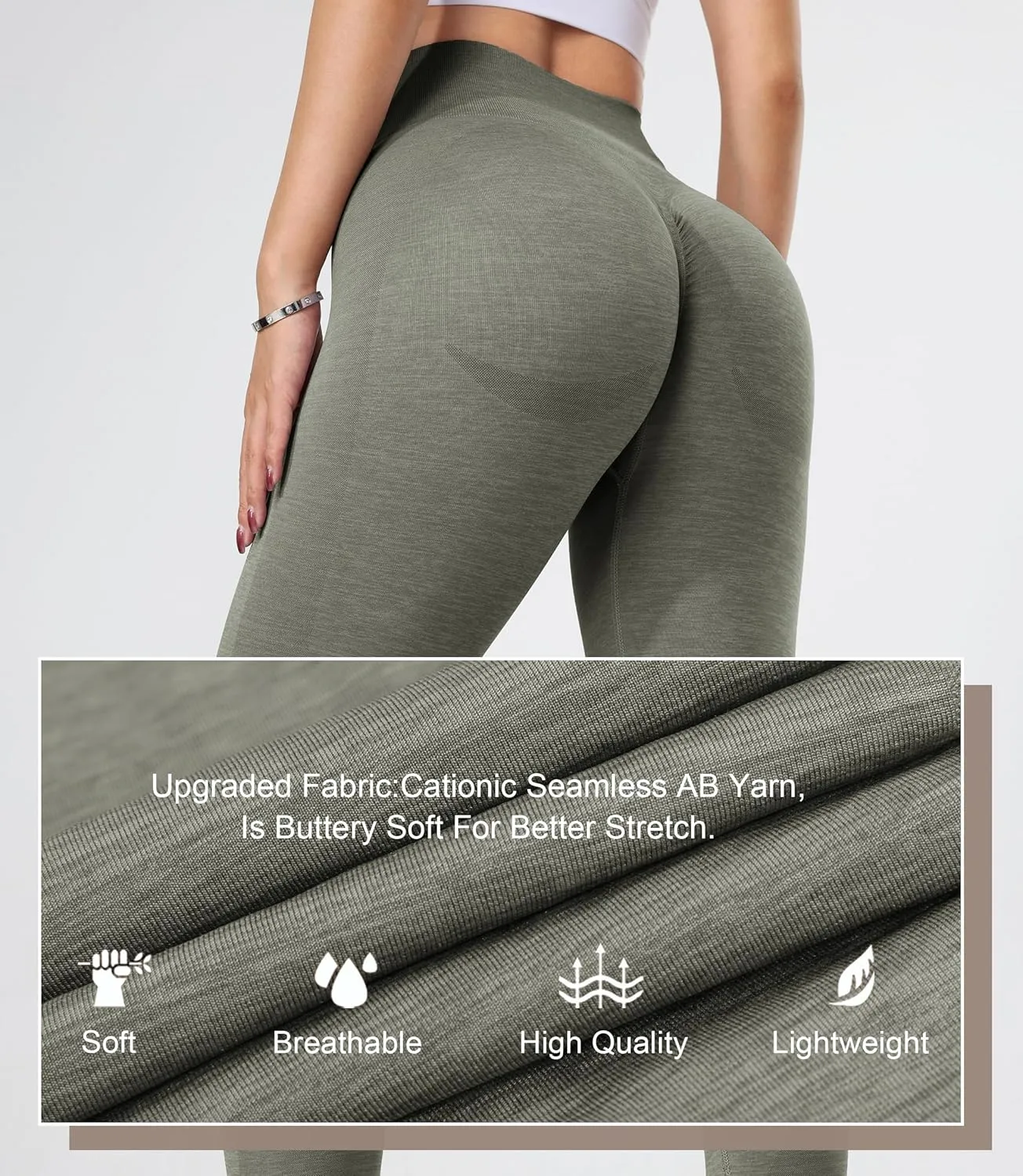 GILLYA Women's Scrunch Butt Lifting Leggings Seamless Tie Dye Workout Leggings Gym High Waisted Booty Lift Pants