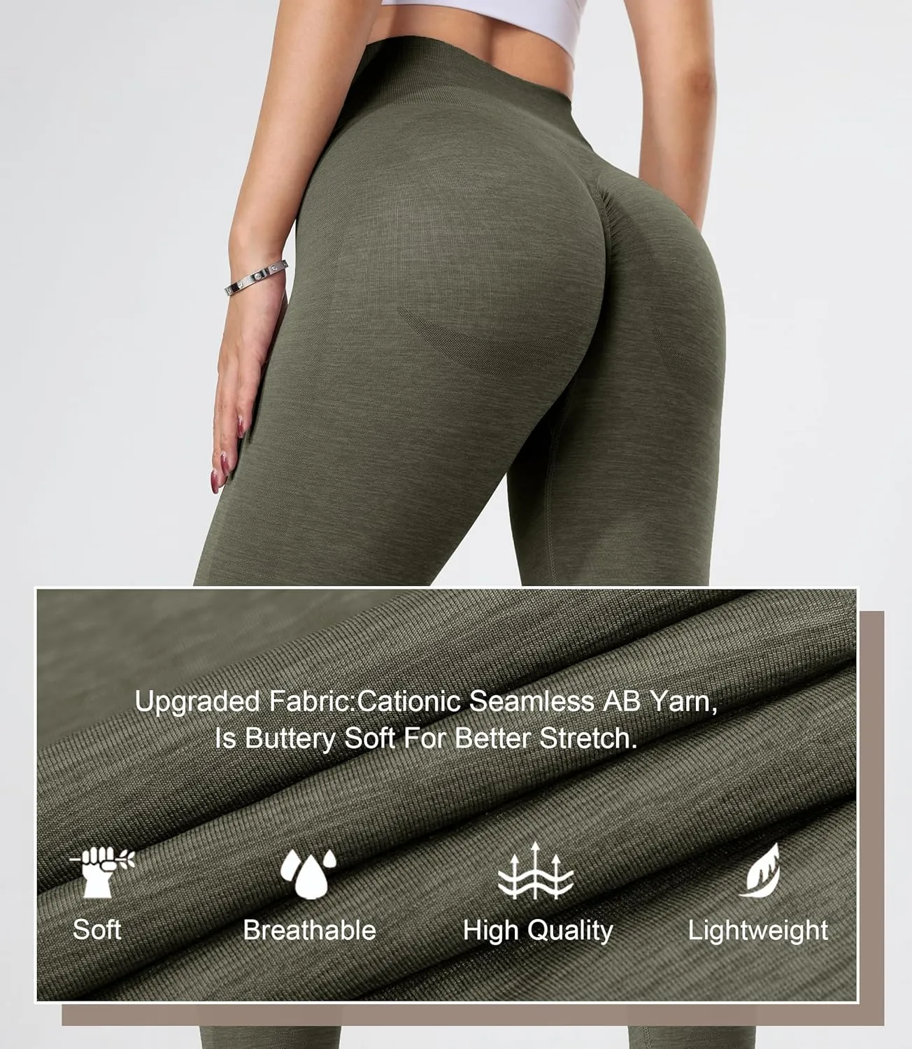 GILLYA Women's Scrunch Butt Lifting Leggings Seamless Tie Dye Workout Leggings Gym High Waisted Booty Lift Pants
