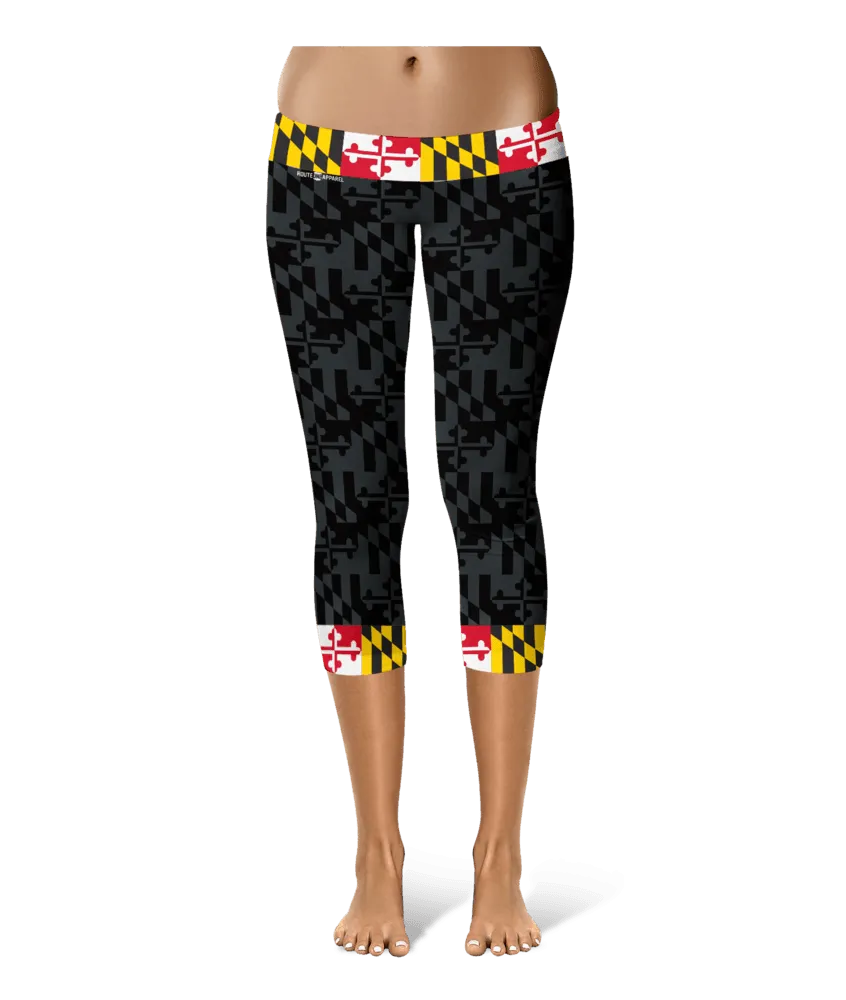 Greyscale and Maryland Flag / Yoga Leggings