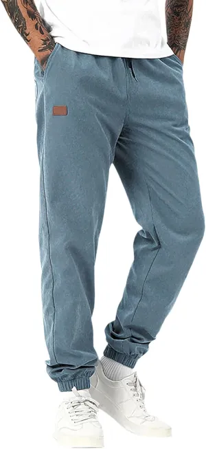 lcyhony Joggers for Men Relaxed fit Elastic Waist Drawstring Casual Golf Pants Summer Breathable Workout Pants with Pockets