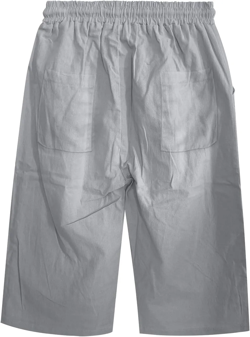 Linen Capri Pants for Women 2025 Ladies Loose Drawstring Casual Solid Color Petite Summer Beachwear Lightweight