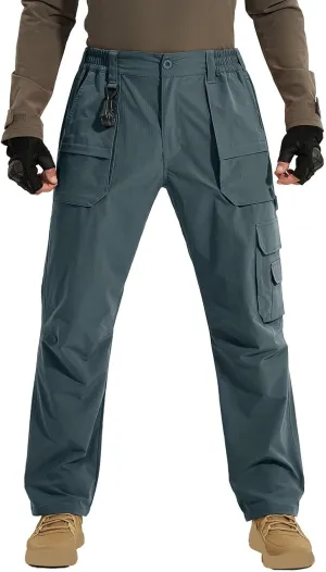 Men Outdoor Cargo Pant Lightweight Tactical Pants Hiking Camping Travel Fish Jogger Classic Fit with Multi Pockets