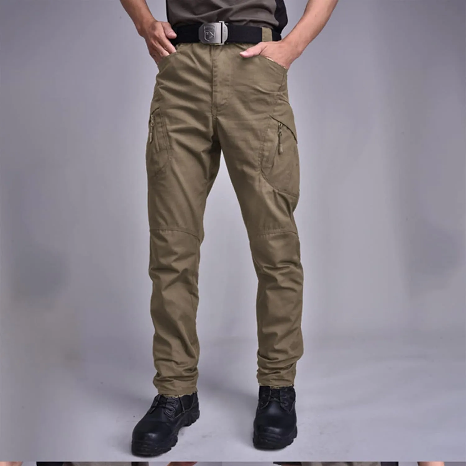 Men Tactical Cargo Pants Multi Pockets Military Camouflage Pants Wear-Resistant Training Pants Hiking Trousers