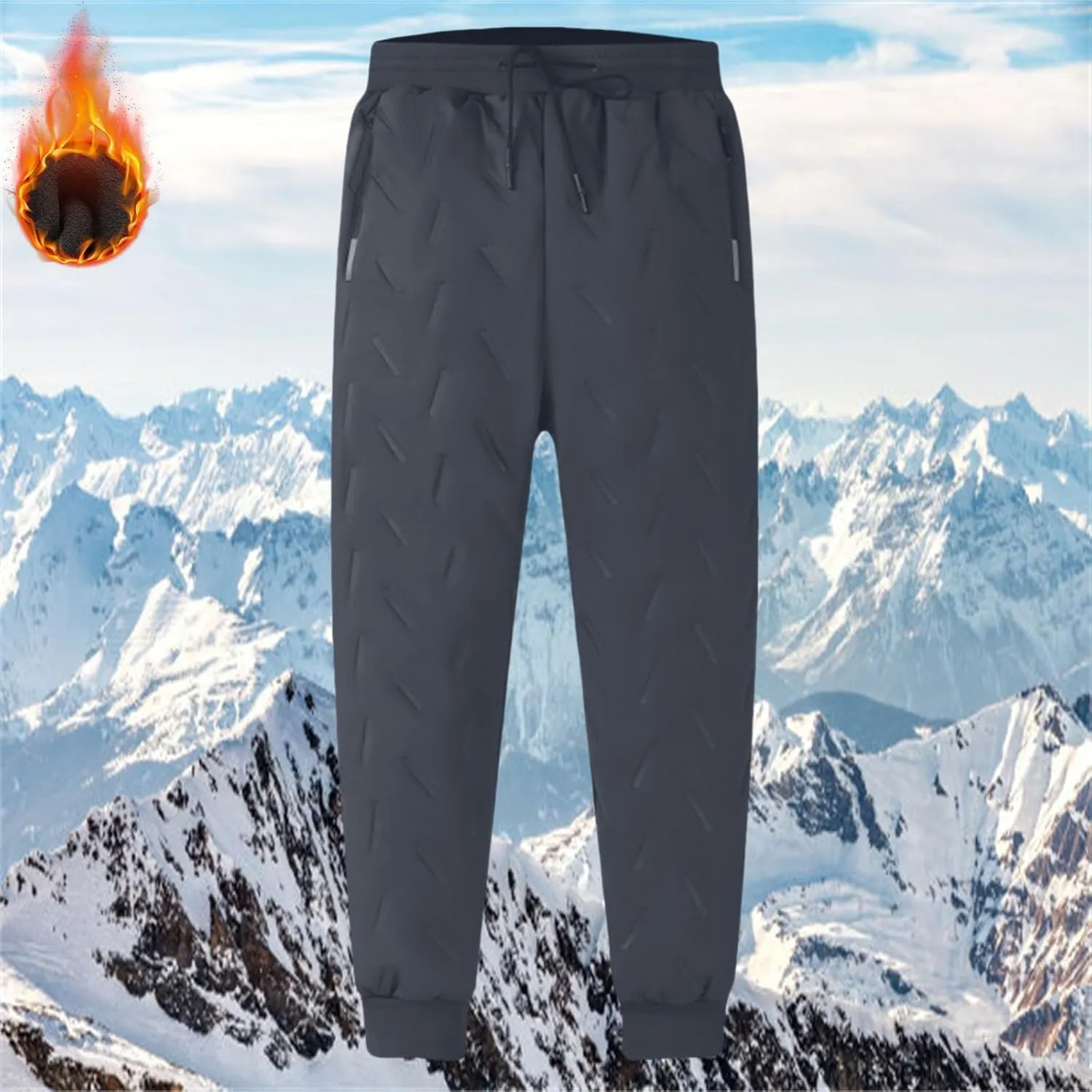 Men's 2024 Trendy Sherpa Joggers Winter Athletic Warm Fleece Lined Track Sweatpants Thermal Hiking Workout Running