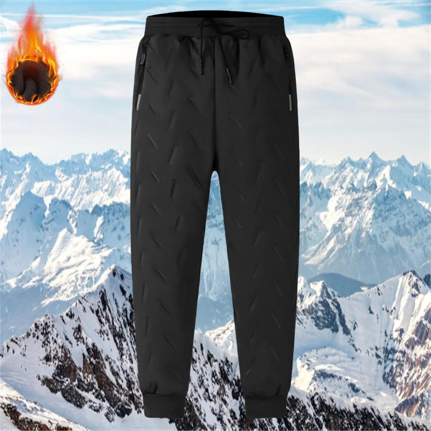 Men's 2024 Trendy Sherpa Joggers Winter Athletic Warm Fleece Lined Track Sweatpants Thermal Hiking Workout Running