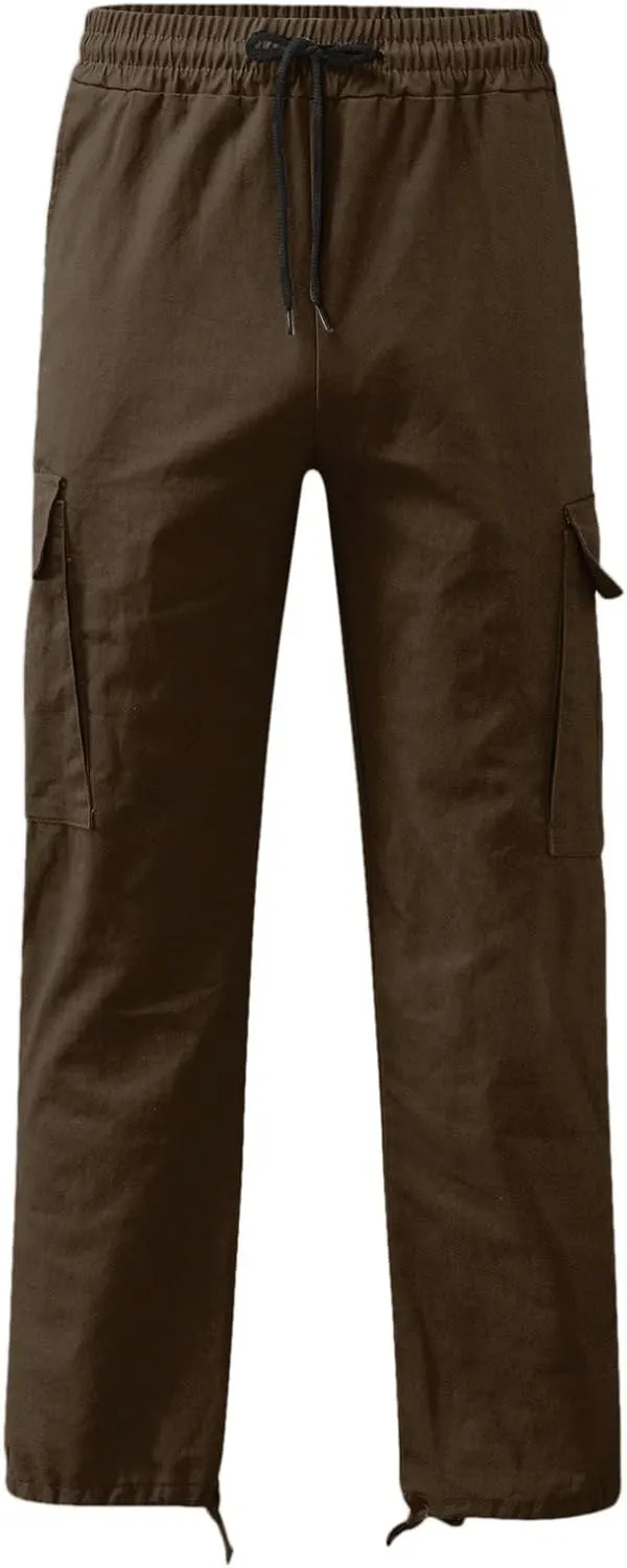 Mens Cargo Pants Casual Joggers Athletic Pants Cotton Loose Straight Sweatpants