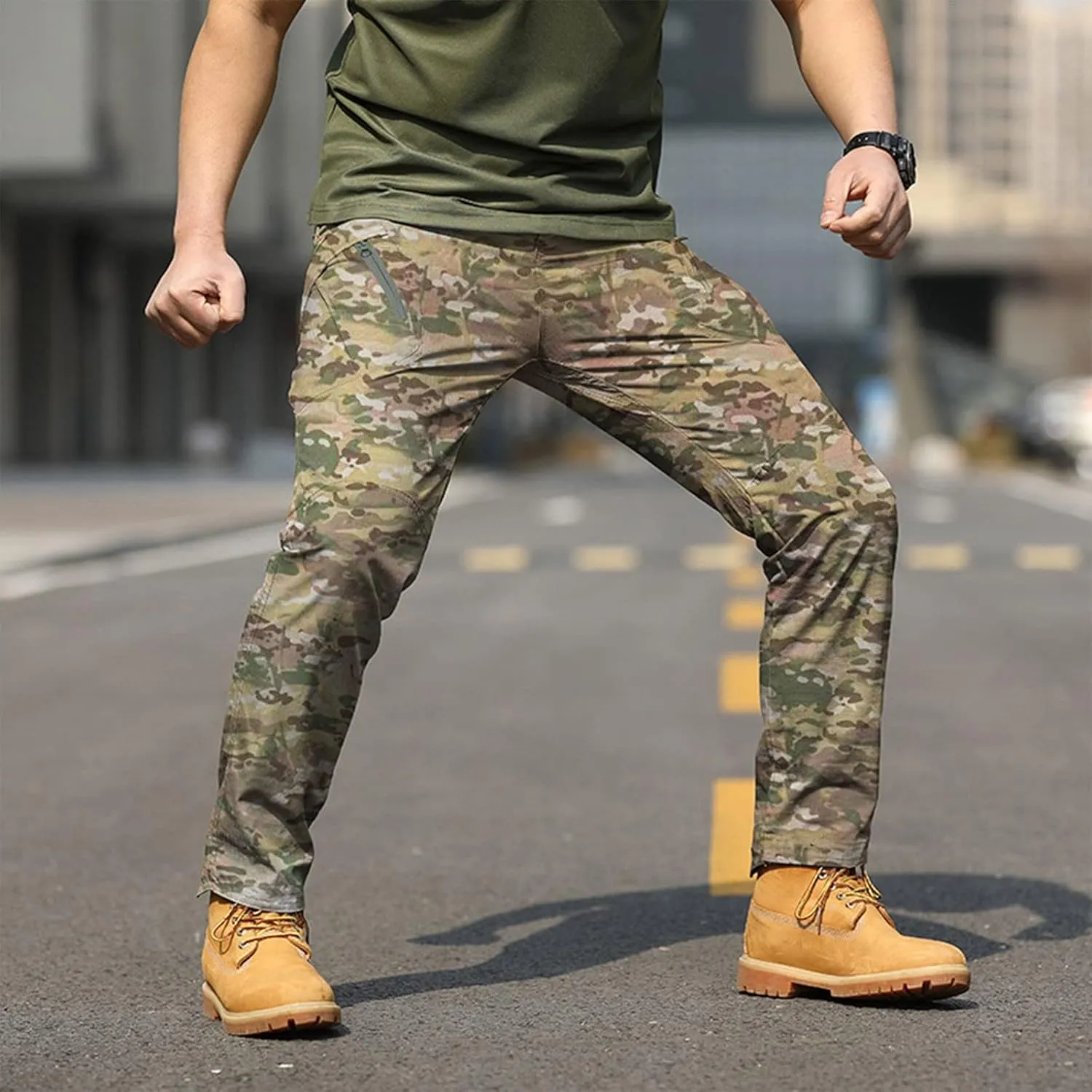 Mens Cargo Pants Casual Tactical Joggers Athletic Pant Loose Straight Trousers Sweatpants for Men Outdoor Apparel