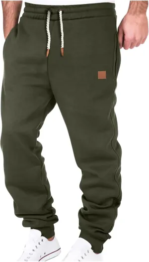 Mens Cargo Sweatpants Heavyweight Drawstring Fleece Joggers Workout Active Running Pants Baggy Trousers with Pockets