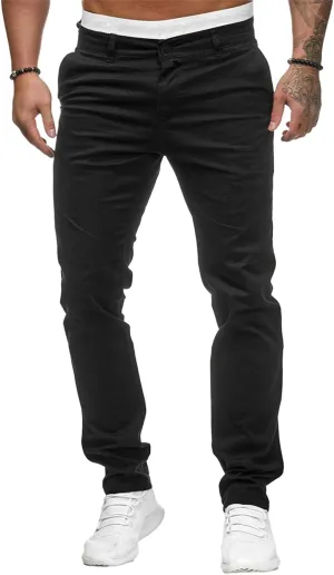 Mens Casual Pants Elastic Waist Stylish Classic Loose Lightweight Slim Fit Sweatpants Outdoor Vacation Beach Trousers