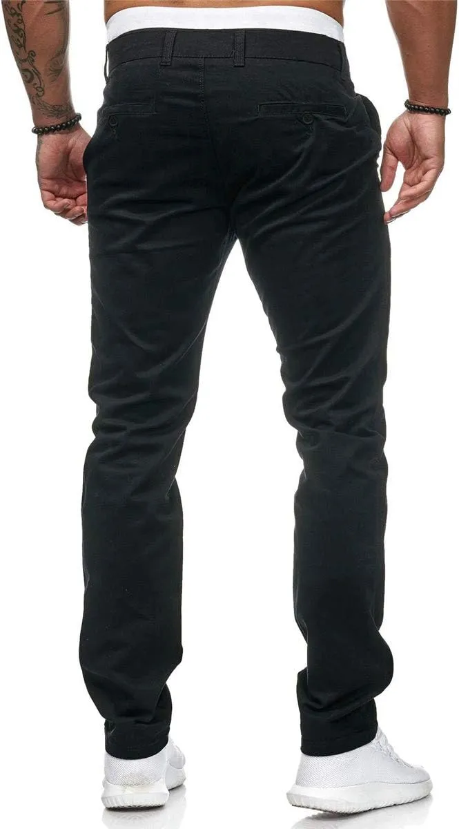 Mens Casual Pants Elastic Waist Stylish Classic Loose Lightweight Slim Fit Sweatpants Outdoor Vacation Beach Trousers