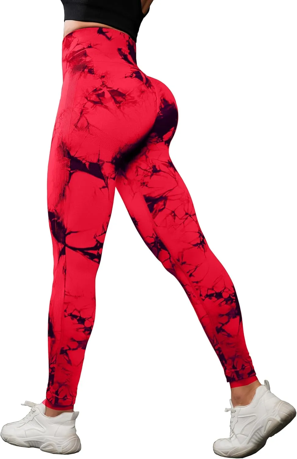 OVESPORT 3 Pack Tie Dye Seamless High Waisted Workout Leggings for Women Scrunch Butt Lifting Yoga Gym Athletic Pants