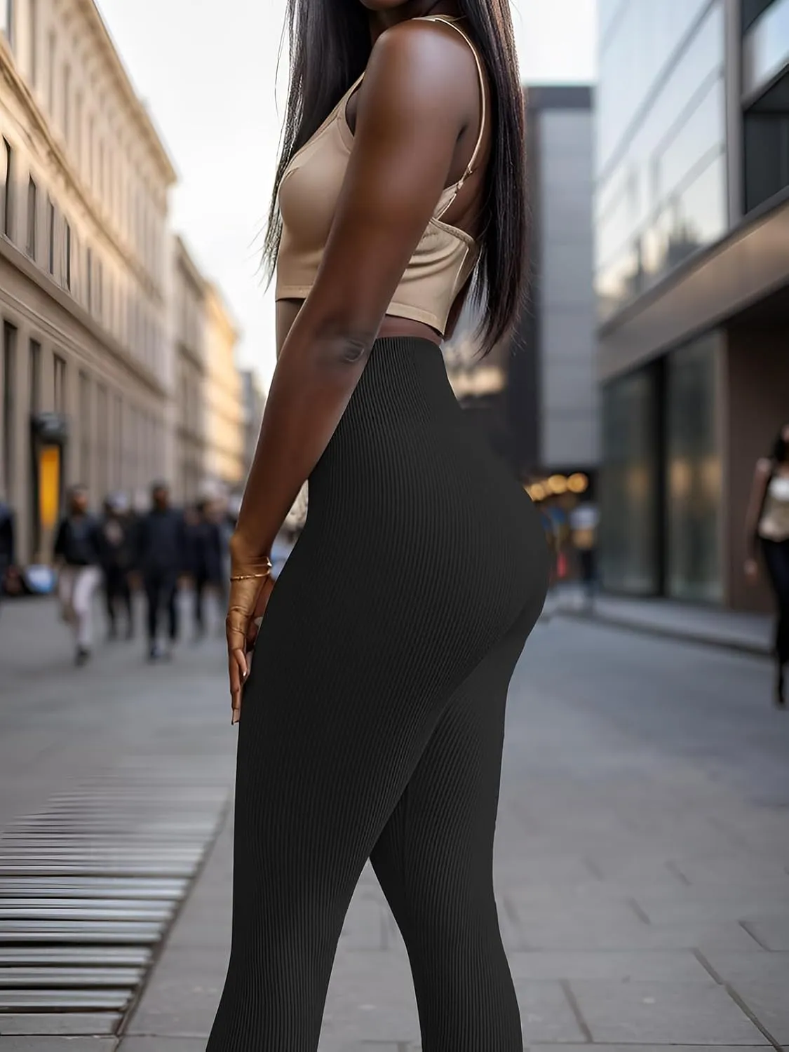OVESPORT 3 Piece Ribbed Seamless Leggings for Women High Waist Workout Gym Athletic Yoga Pants