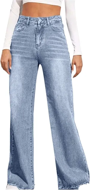 Pants Sweatpant Jeans for Women Baggy Petite Low Rise Straight Leg Jeans for Women Wide Leg Womens Streetwear Pants Casual