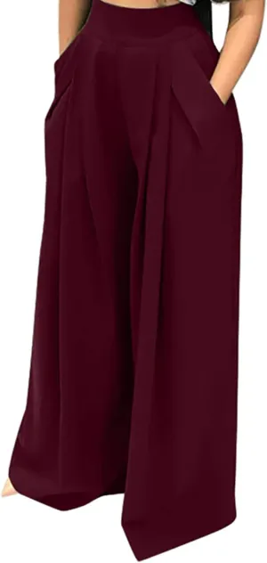 SHINFY Women's Stretchy Plus Size Wide Leg Palazzo Pants (S-3XL)