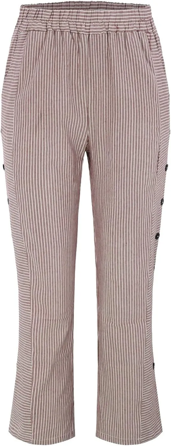 Summer Capri Pants for Women 2025 Texture Cotton Linen Casual Pants Linen Lounge Beach Summer Capri for
