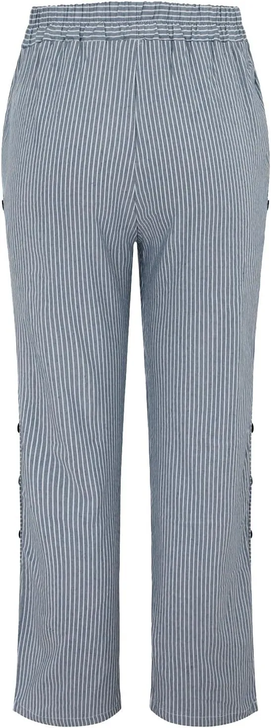 Summer Capri Pants for Women 2025 Texture Cotton Linen Casual Pants Linen Lounge Beach Summer Capri for
