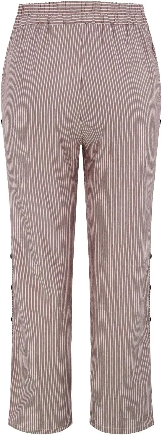 Summer Capri Pants for Women 2025 Texture Cotton Linen Casual Pants Linen Lounge Beach Summer Capri for