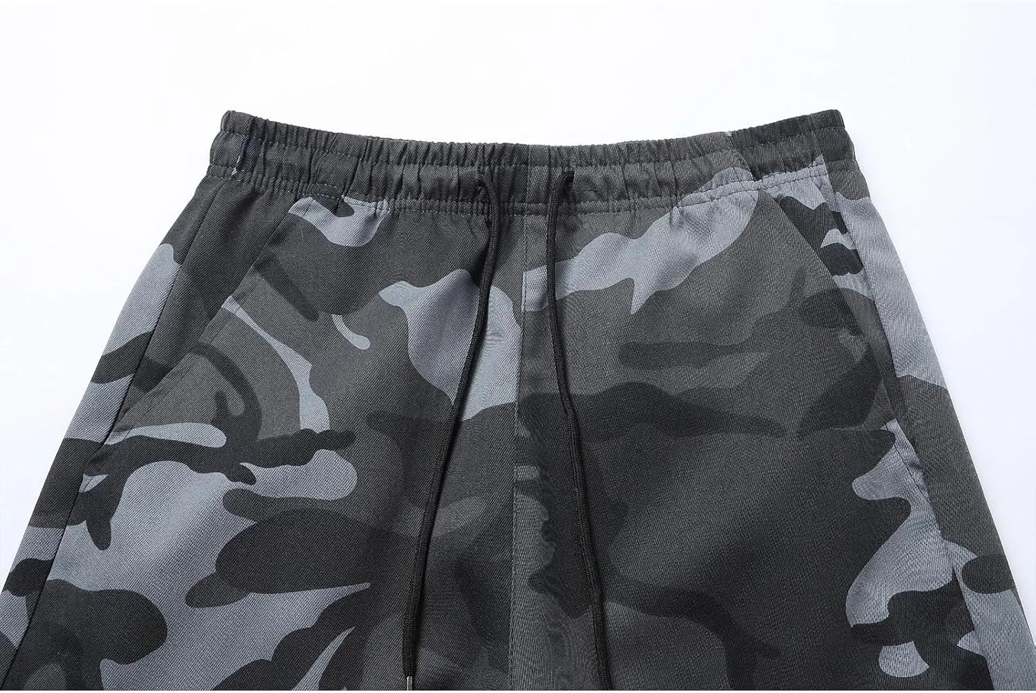 Tactical Camo Cargo Pants for Men Drawstring Elastic Waist Casual Loose Trendy Comfy Sweatpants Travel Training Pants