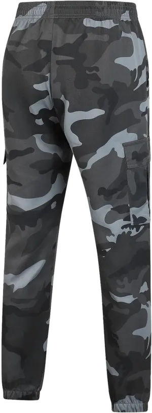 Tactical Camo Cargo Pants for Men Drawstring Elastic Waist Casual Loose Trendy Comfy Sweatpants Travel Training Pants