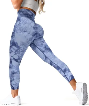 Tie-dye Workout Leggings for Women High Waist Seamless Scrunch Butt Lifting Gym Yoga Pants Elastic Tights