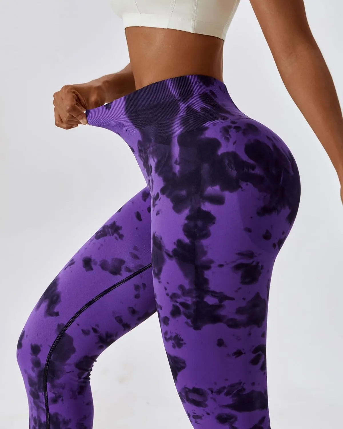 Tie-dye Workout Leggings for Women High Waist Seamless Scrunch Butt Lifting Gym Yoga Pants Elastic Tights