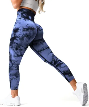Tie-dye Workout Leggings for Women High Waist Seamless Scrunch Butt Lifting Gym Yoga Pants Elastic Tights