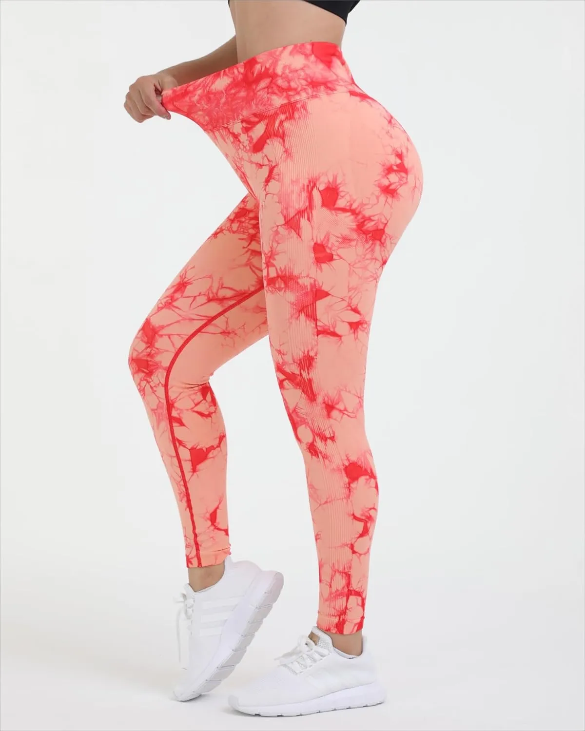 Tie-dye Workout Leggings for Women High Waist Seamless Scrunch Butt Lifting Gym Yoga Pants Elastic Tights