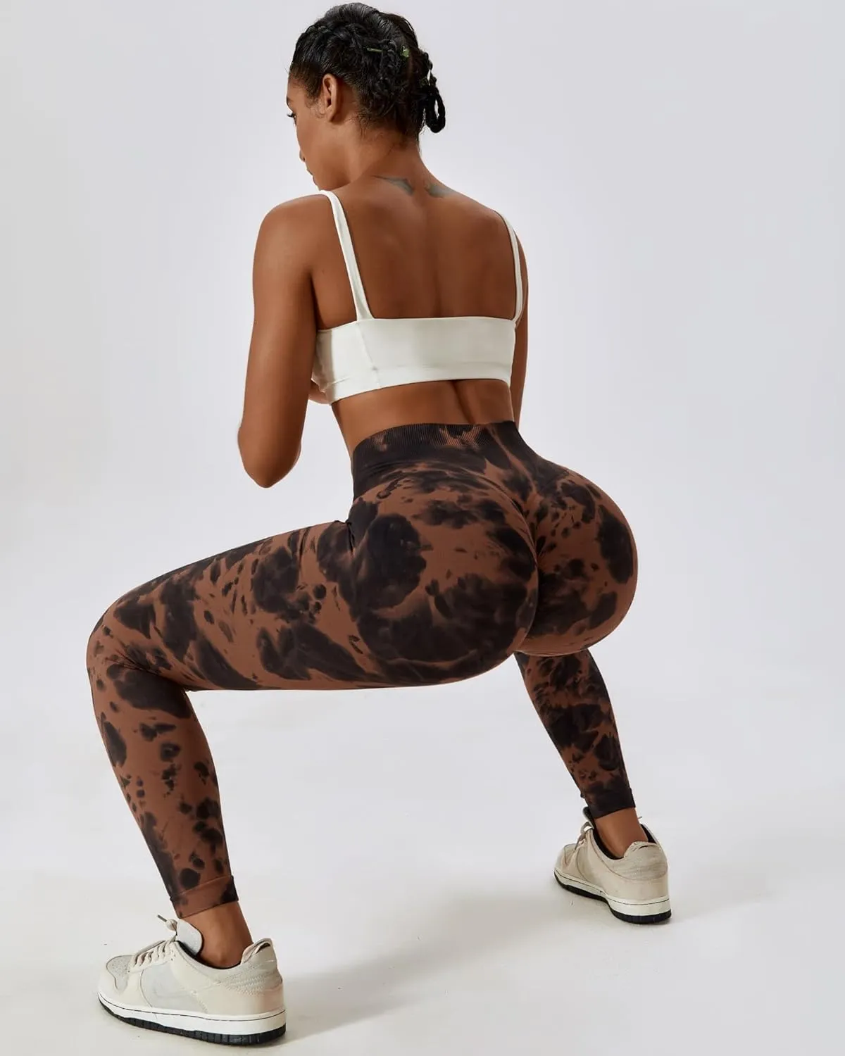 Tie-dye Workout Leggings for Women High Waist Seamless Scrunch Butt Lifting Gym Yoga Pants Elastic Tights