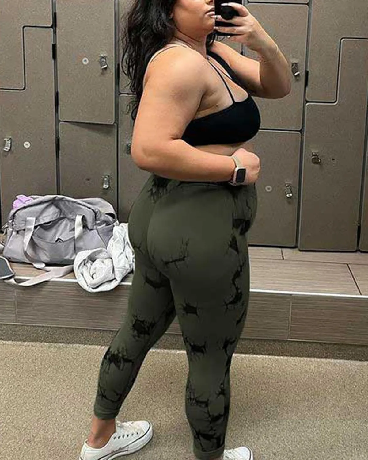 Tie-dye Workout Leggings for Women High Waist Seamless Scrunch Butt Lifting Gym Yoga Pants Elastic Tights