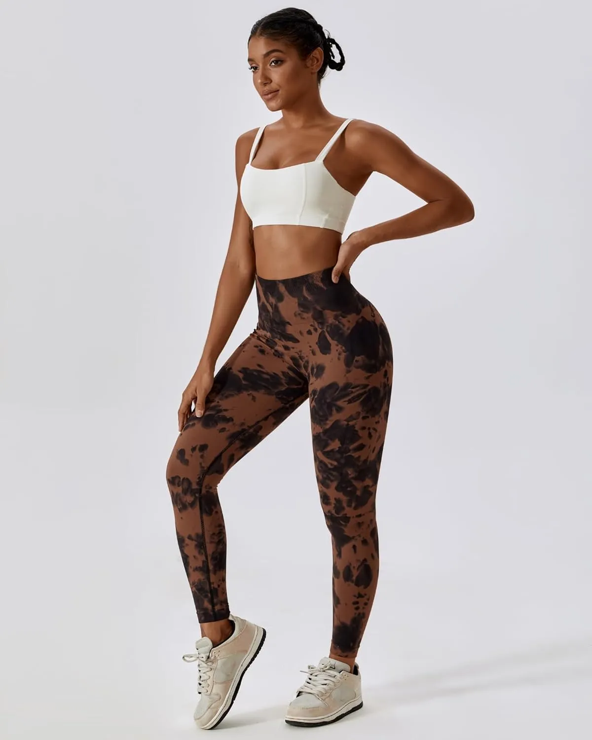Tie-dye Workout Leggings for Women High Waist Seamless Scrunch Butt Lifting Gym Yoga Pants Elastic Tights