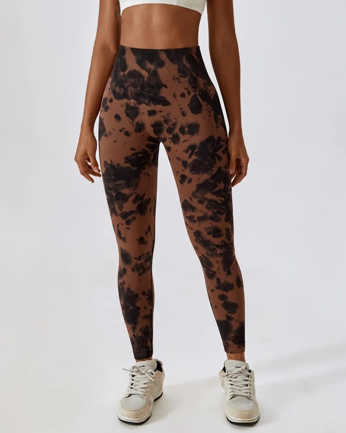 Tie-dye Workout Leggings for Women High Waist Seamless Scrunch Butt Lifting Gym Yoga Pants Elastic Tights