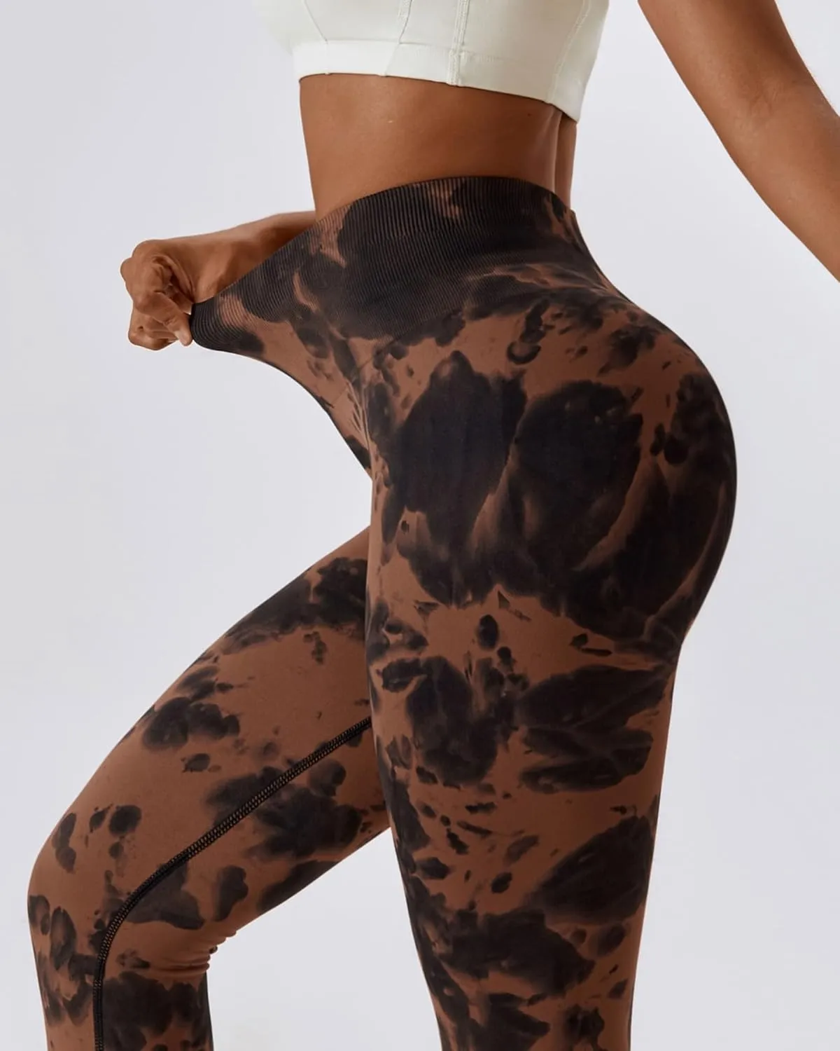 Tie-dye Workout Leggings for Women High Waist Seamless Scrunch Butt Lifting Gym Yoga Pants Elastic Tights