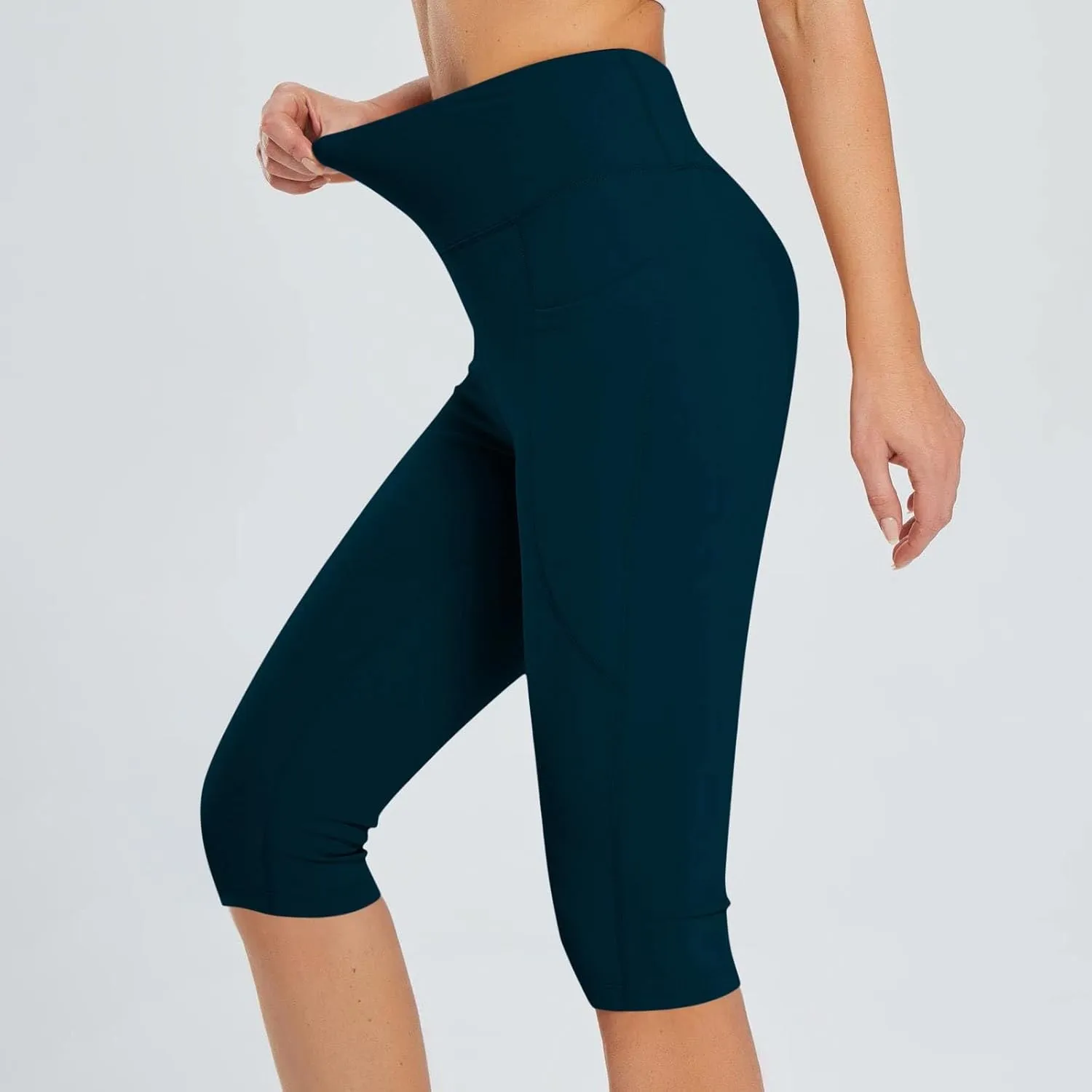 Wide Leg Yoga Capris Pants for Women High Waist Loose Comfy Running Hiking Gym Athletic Pants Joggers Lounge Crop