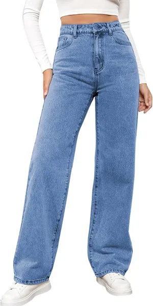 Womens Jeans Hig Waisted Straight Leg Loose Stretchy Lightweight Tummy Control Trendy Jeans for Women 2024