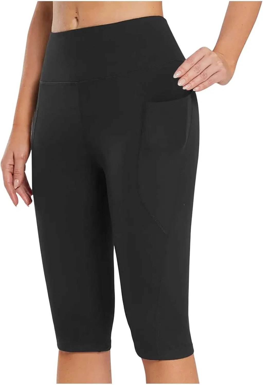 Women's Wide Leg Yoga Capris Pants High Waist Plus Size Running Hiking Gym Athletic Pants Joggers Lounge Crop