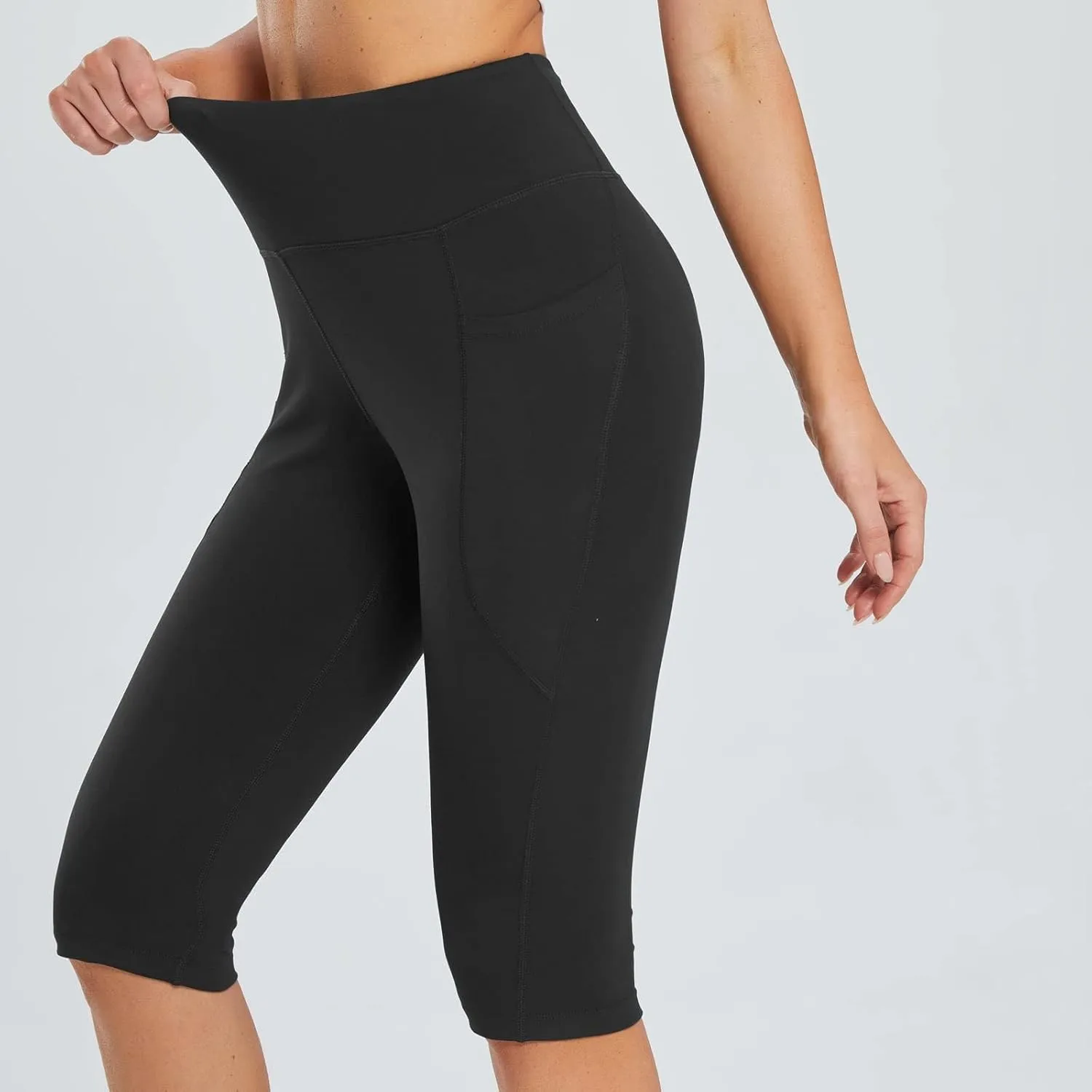Women's Wide Leg Yoga Capris Pants High Waist Plus Size Running Hiking Gym Athletic Pants Joggers Lounge Crop