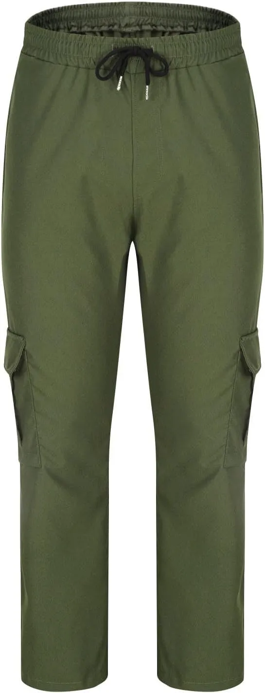 Xiaojmake Mens Casual Cargo Pants Outdoor Hiking Pant Drawstring Workout Joggers Sweatpants Tactical Pants with Multi Pockets