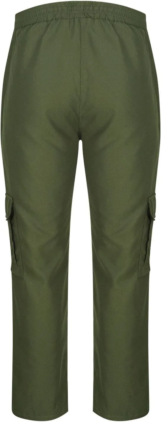 Xiaojmake Mens Casual Cargo Pants Outdoor Hiking Pant Drawstring Workout Joggers Sweatpants Tactical Pants with Multi Pockets