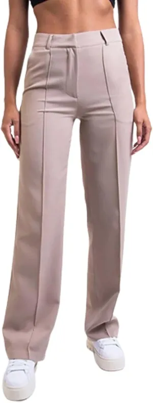 ZYXTIM Women's High Waist Straight Pants Flat Front Smart Work Trousers Zipper Fly Business Casual Trouser Petite-Plus Size